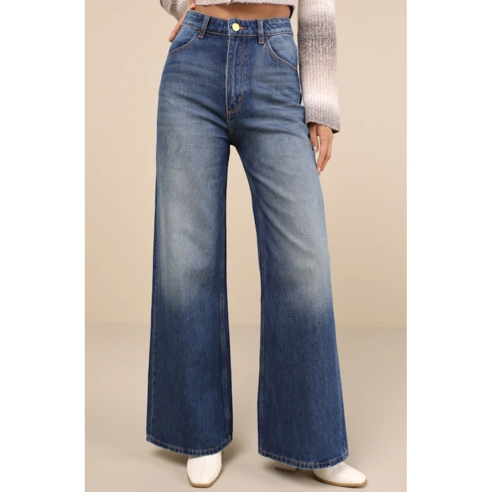 ROLLA'S Women's Blue Wide Leg Flare Jeans